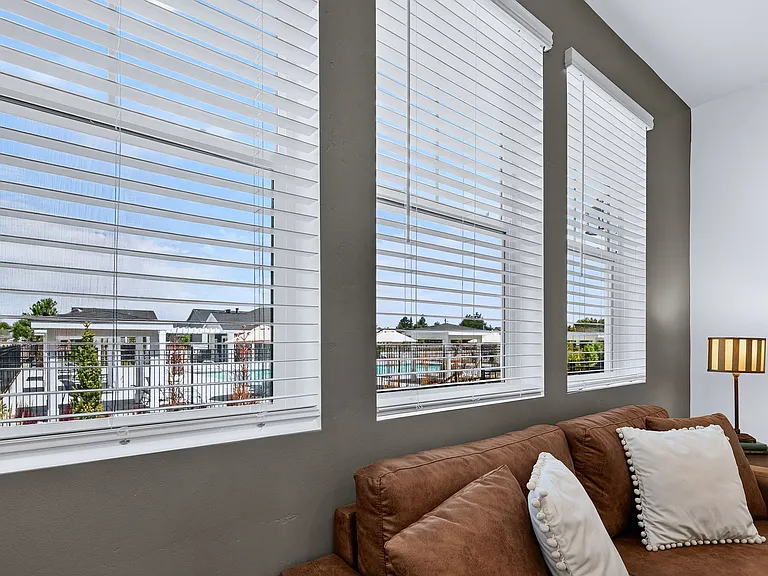 Open Living Room Pool & Park Views