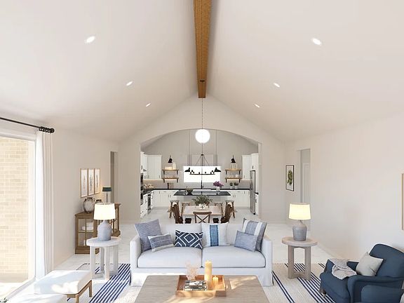 Vaulted ceiling in great room