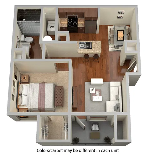 Floor plan 1 bed / 1 bath - A1