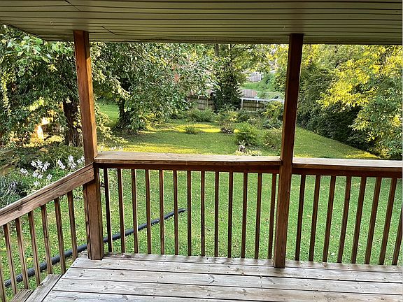 Back porch and garden.