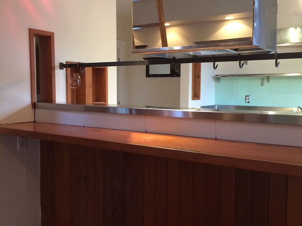 built in bar looking into kitchen