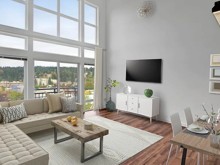 Living Room with Floor-to-Ceiling Windows