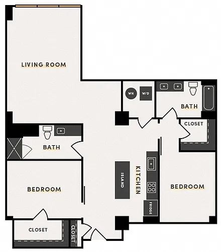 Floor plan 2 Bed B (Alt 1)