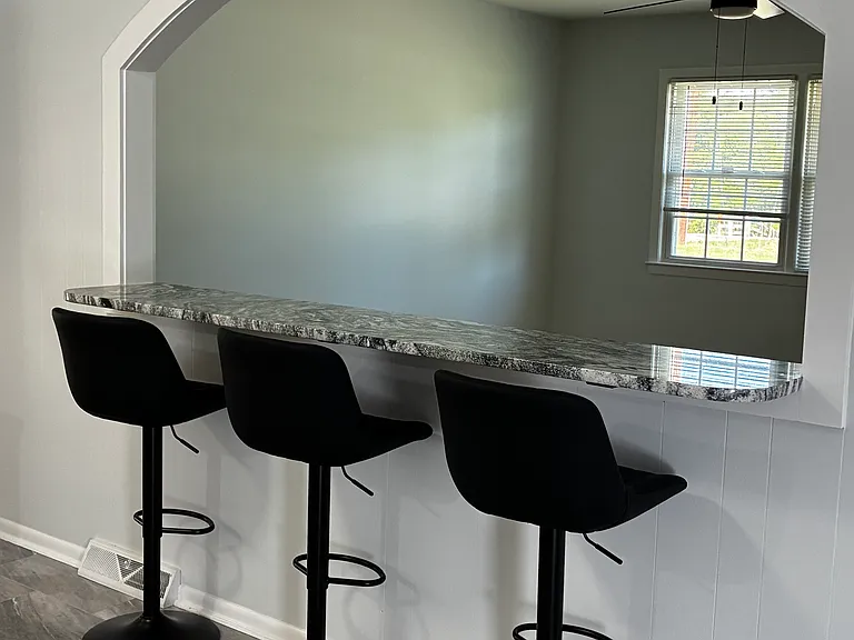 Open counter into living room
