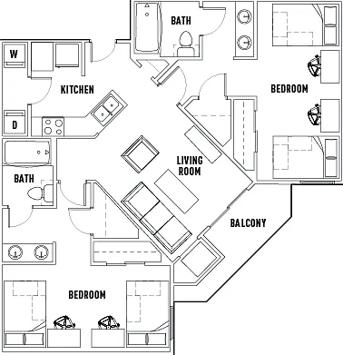 308_University Commons_2 Bed 2 Bath Corner Shared ORIGINAL 308_University Commons_2 Bed 2 Bath Corner Shared ORIGINAL
