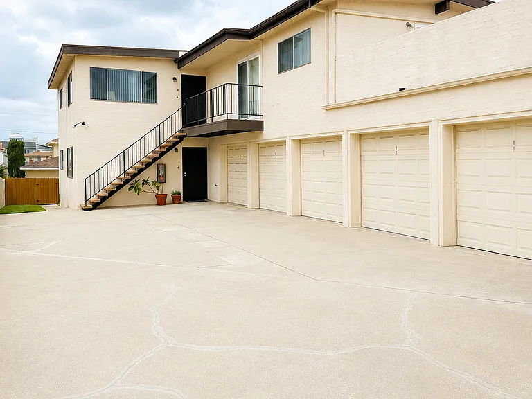 1 Car Garage parking with storage cabinet available.