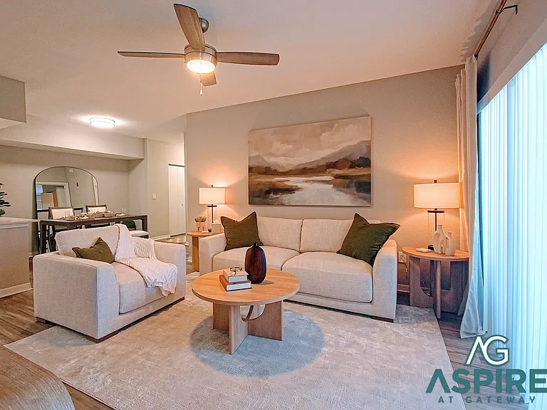 The Willow Floor Plan Model Living Room | Aspire at Gateway