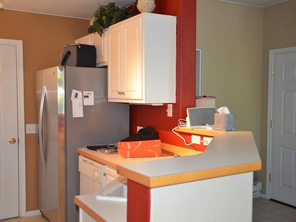 Kitchen with newer fridge