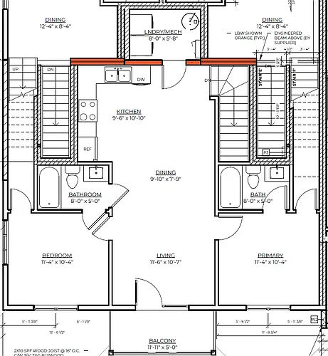 Floor plan 2 bedrooms 2 bathrooms