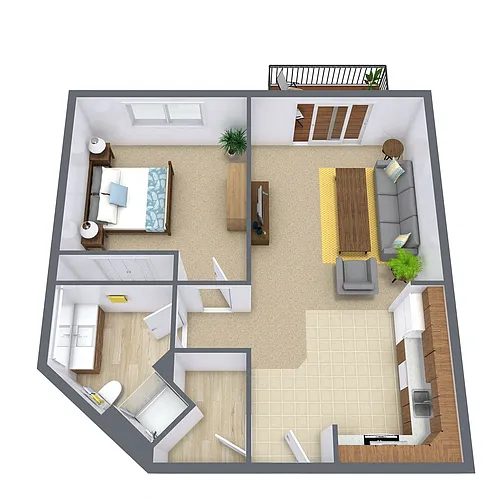 Floor plan One Bedroom 11B