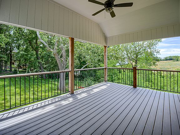 Covered, vaulted deck with composite flooring. Included in base price.