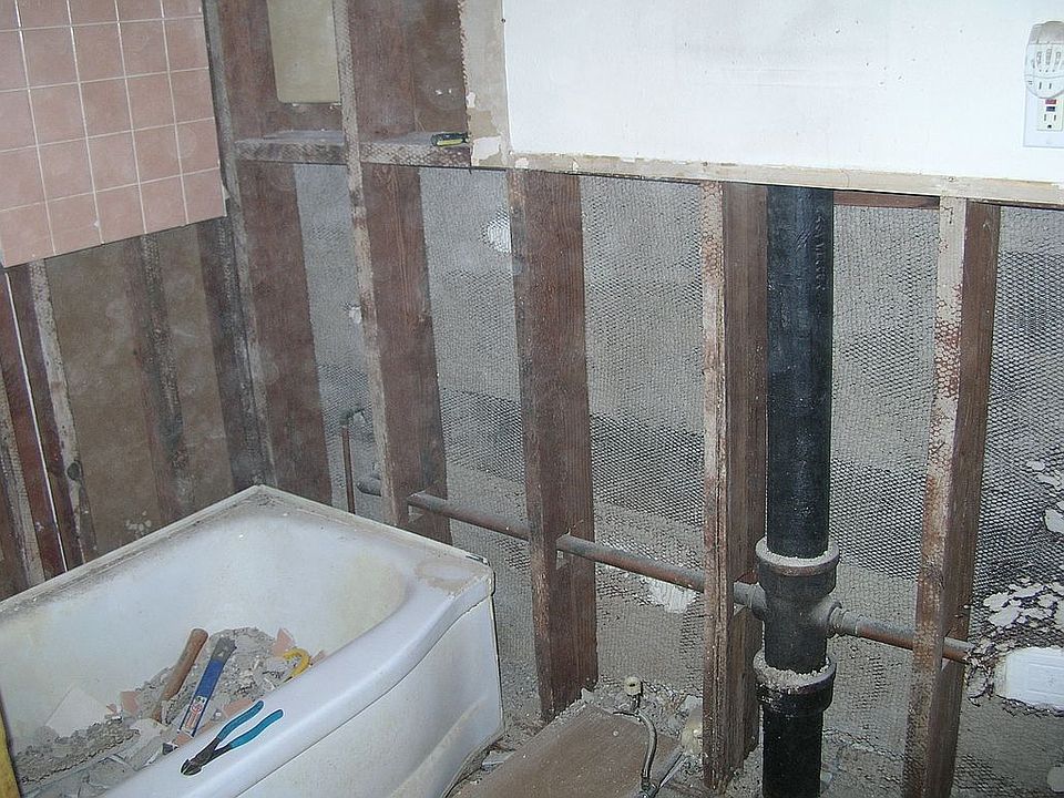 Removed old tub and tile