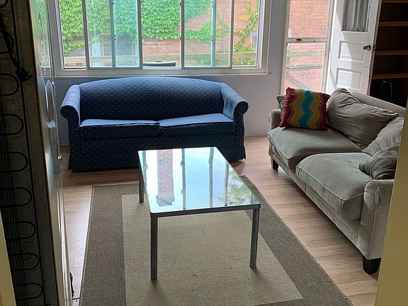 living room with couches and table