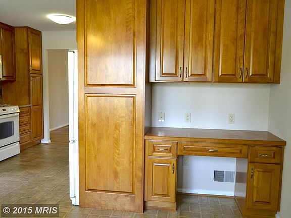 Built in desk in kitchen