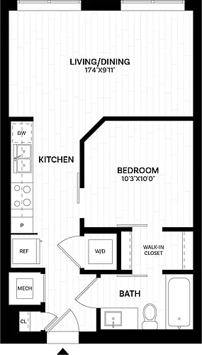 Floor plan 1 Bed/1 Bath-A0