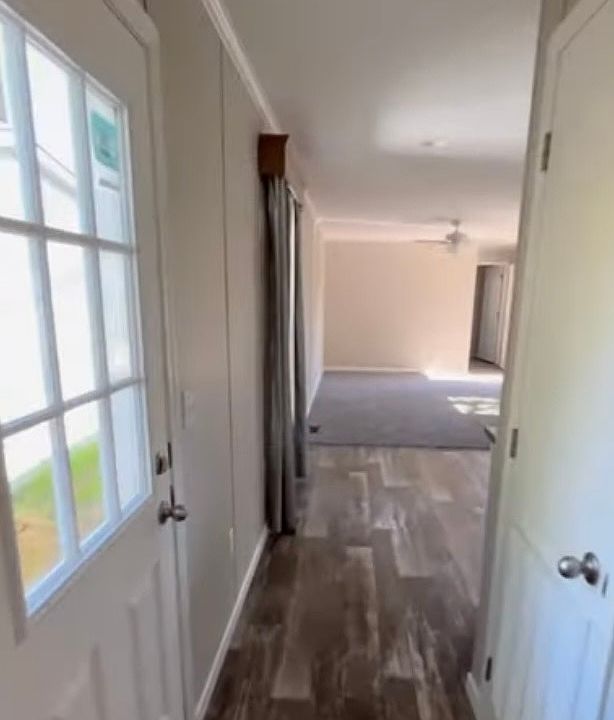 Hallway looking into living room