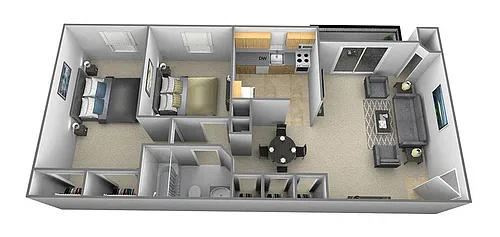 Floor plan 2 Bedrooms 1 Bath