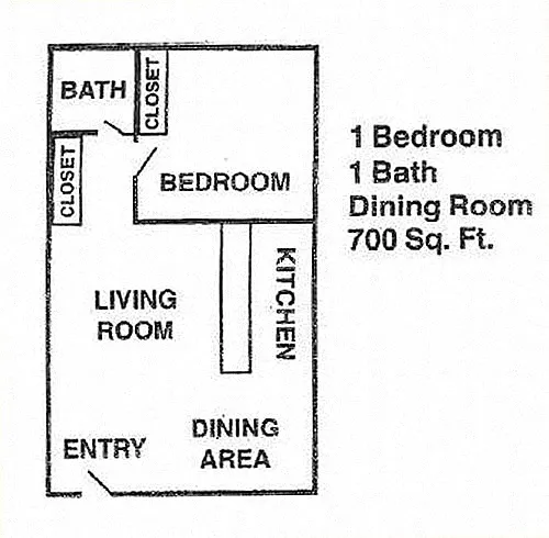 Floor plan 1 Bed 1 Bath