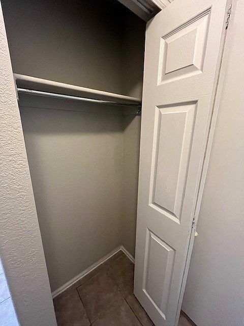 Coat closet outside garage