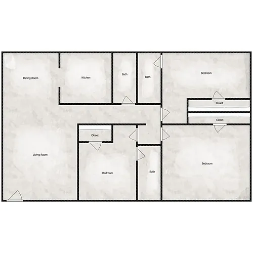Floor plan Hilltopper - Three Bedroom Three Bath