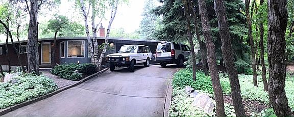 The view up the driveway 