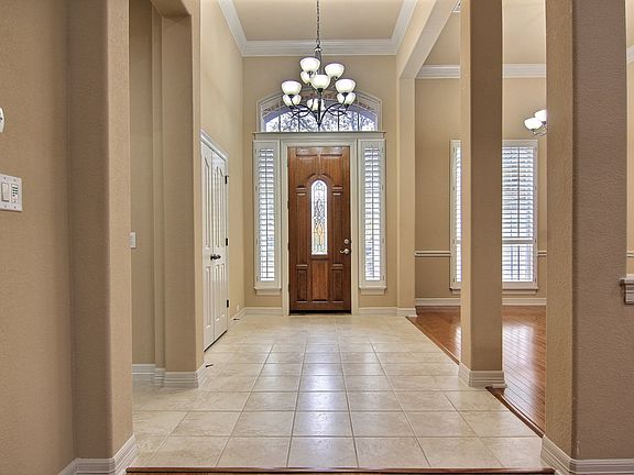 Foyer with upgraded lighting