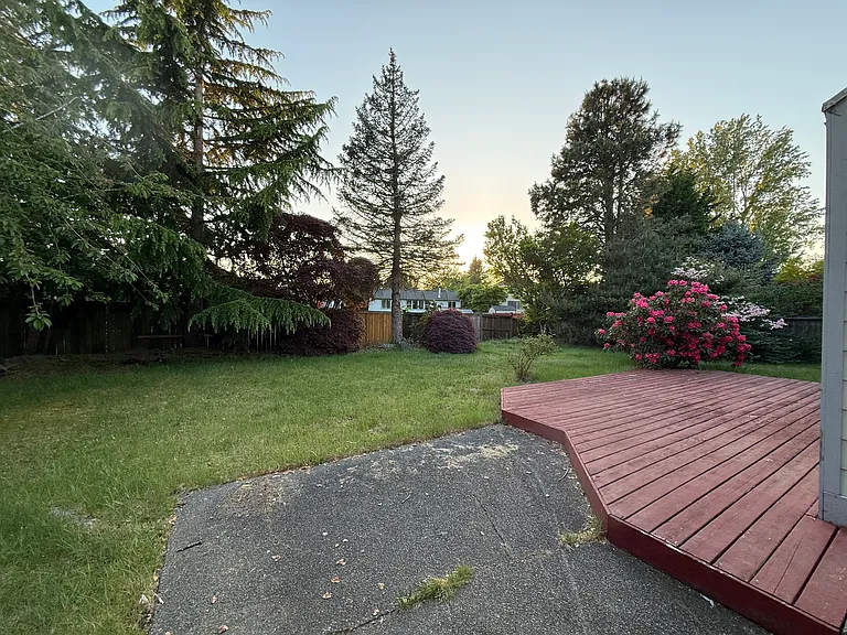 Private secluded backyard, no neighbors on 4 sides !