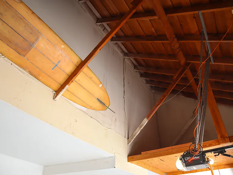 Loft storage in the garage.