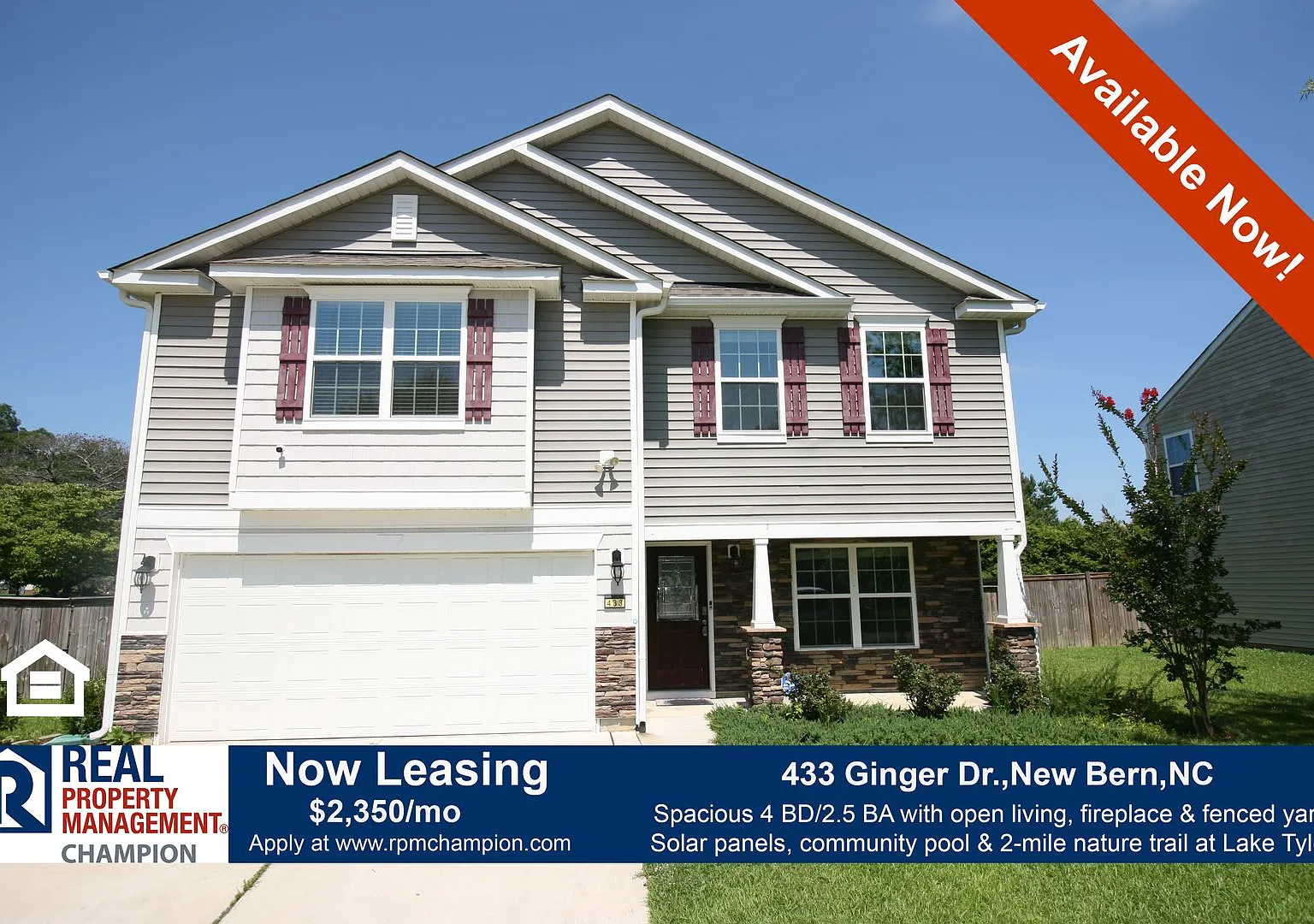 Spacious Home w/Open Living, Fireplace, Fenced Yard & Solar Panels — Photo 1