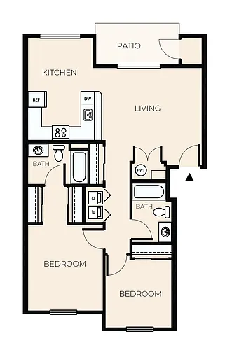 Floor plan 2 Bed 2 Bath B3