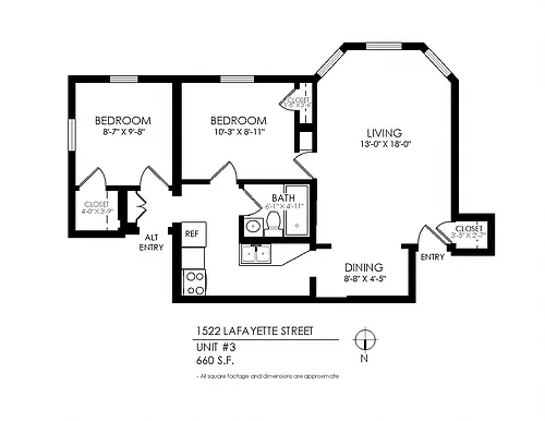Floor plan Two Bedroom One Bathroom