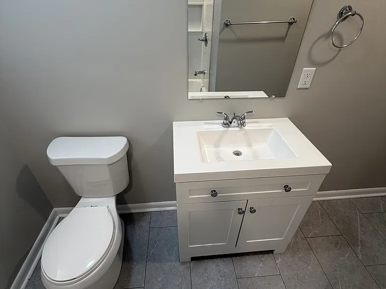 Hall bathroom, view from tub