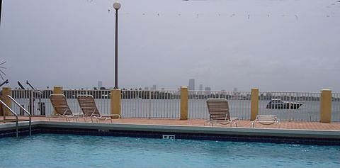 Pool area next to the Bay