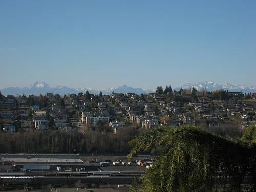 From Southwest to Northwest, you see the full Olympic Mountain range