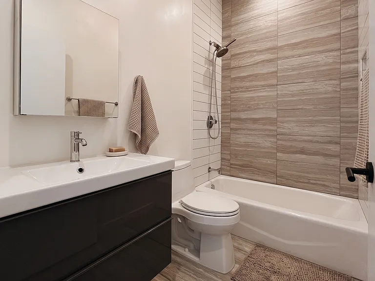 Hall bath with tub.