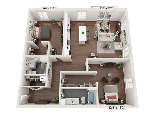 Floor plan Two-Bedroom 2B-6