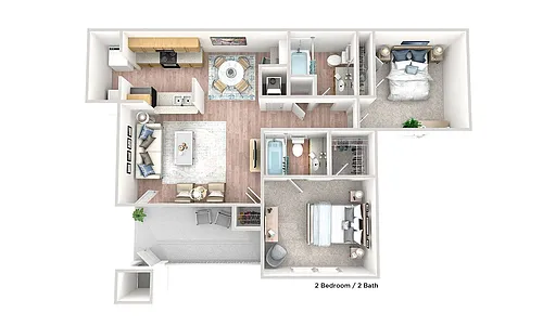 Floor plan 2 Bedroom 2 Bath