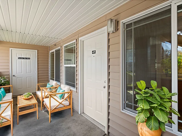 Relax in style with this inviting patio oasis. Relax in style with this inviting patio oasis.