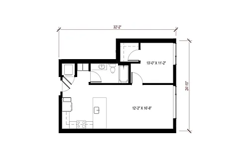 Floor plan 1 Bedroom - A6