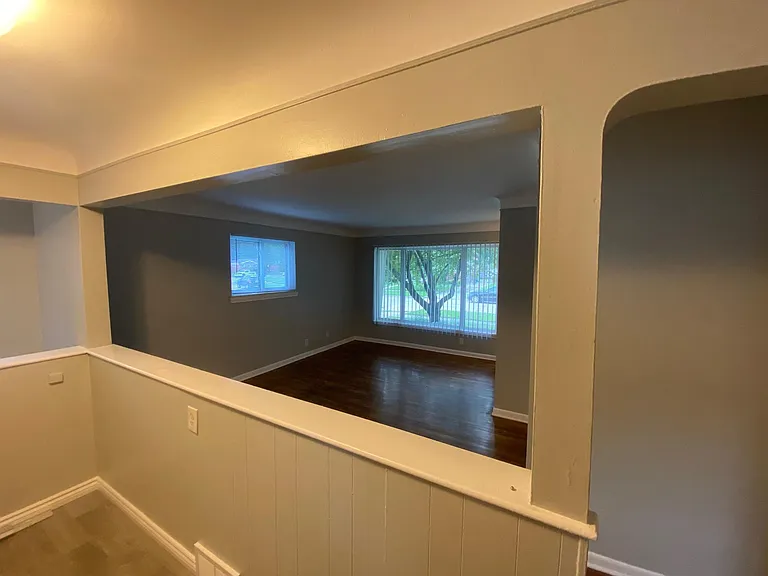 Living room through kitchen opening
