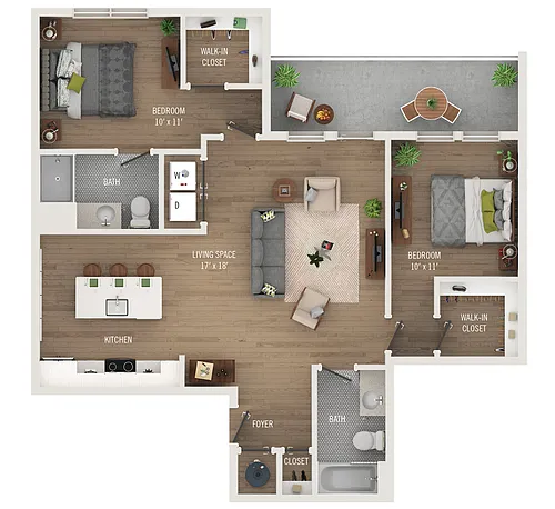 Floor plan Library Park II | C1 - Private Terrace