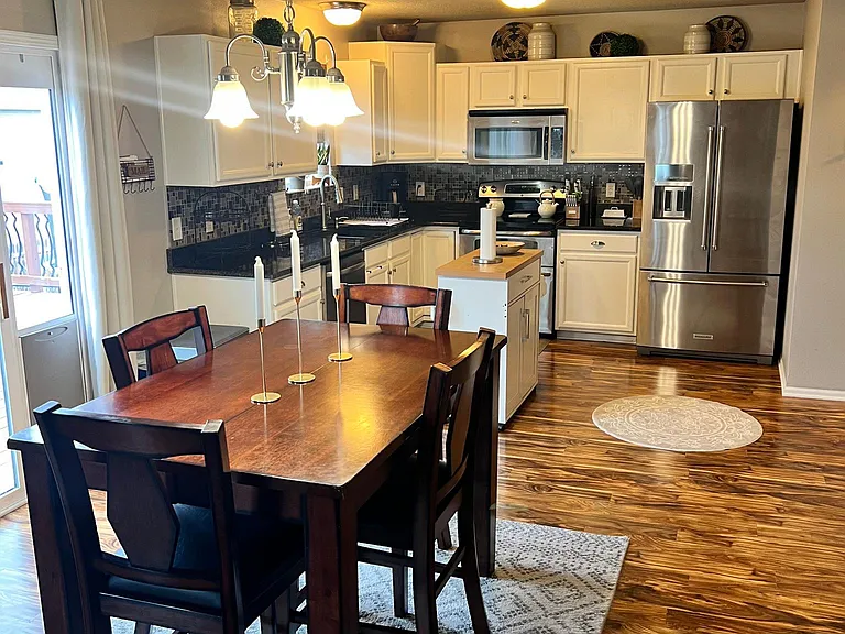 Kitchen and Dining Area from Living Room