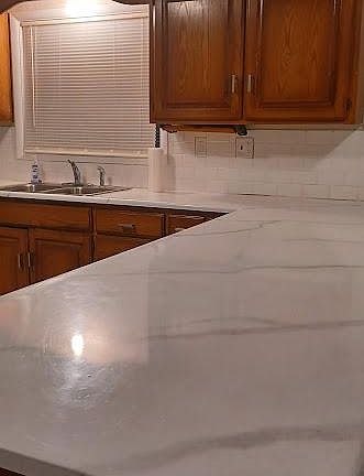 Spacious kitchen with expansive counter tops