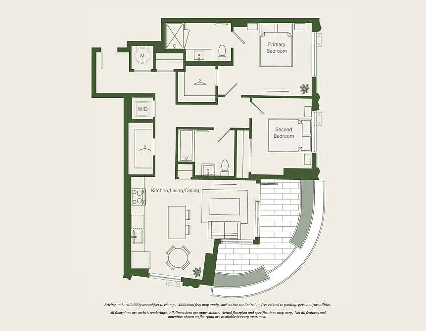Floor plan 2 Bed- 2 Bath | B01A - Reva
