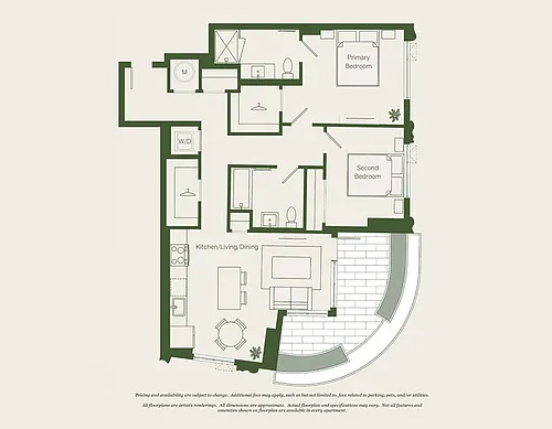 Floor plan 2 Bed- 2 Bath | B01A - Reva
