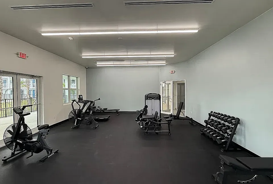 Spacious workout facility.