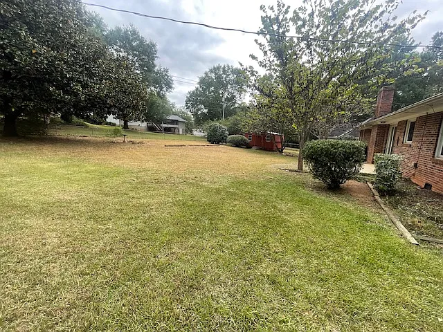 Side view of back yard - large backyard.