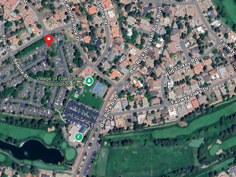 Aerial view where townhome is located