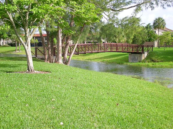 Lake view with walking path