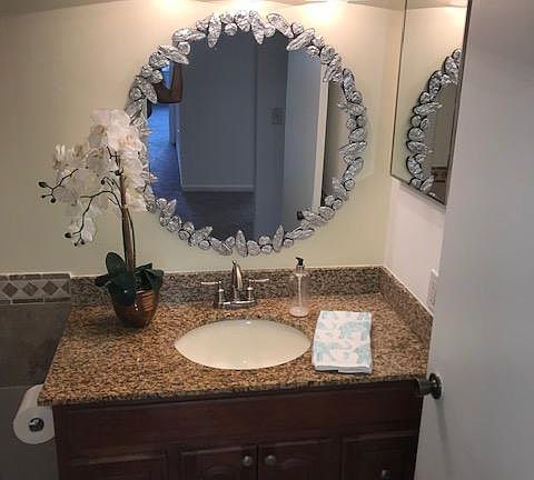 Guest bathroom upgraded with tub